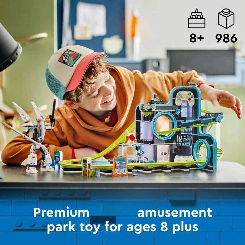 MOC 986Pcs City Series Robot World Roller Coaster Amusement Park Building Blocks Bricks Toy For Kids Boys Christmas Gift Z260306