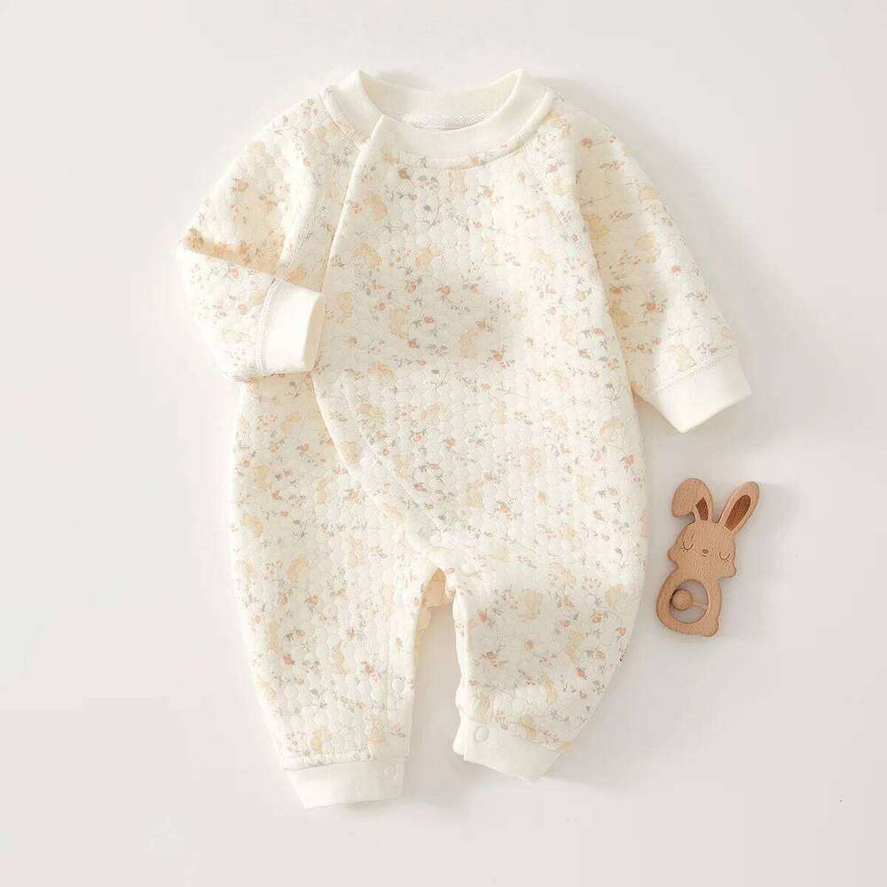 AYNIGIELL Warm Cotton Clip Autumn Newborn Outdoor Clothes Thickened Baby Girl Jumpsuit Z260306