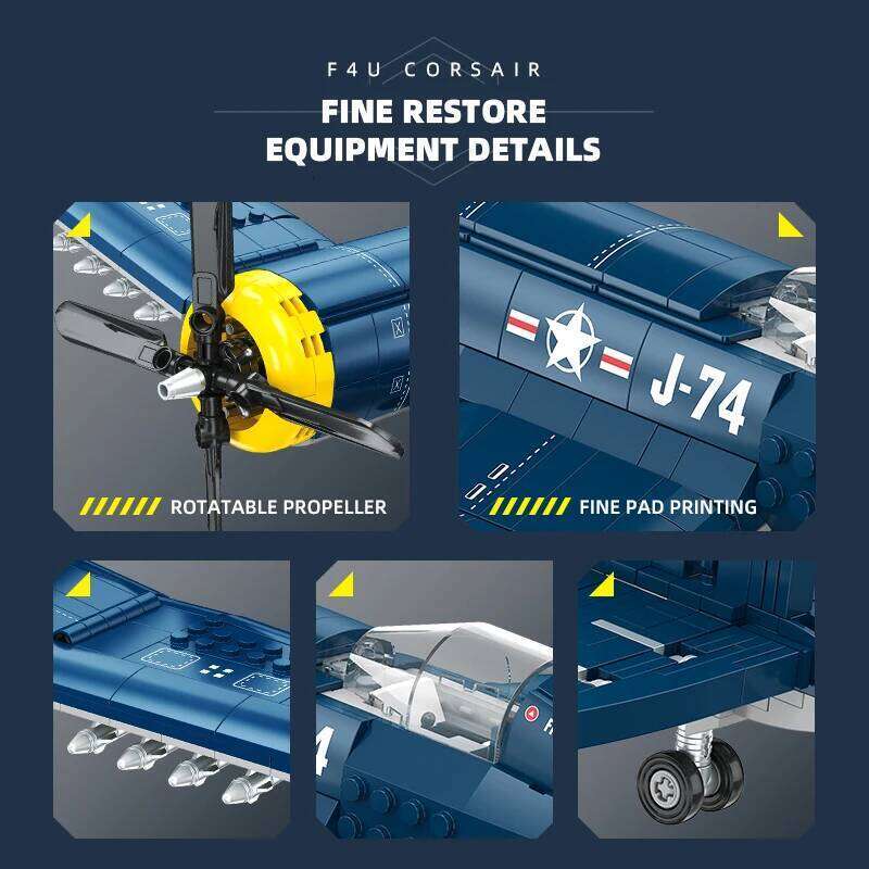 F4U Corsair Fighter Building Blocks,WW2 Army Navy Airplane Model Bricks,Home Decoration Assembling Toys,For Children Boys Gifts Z260306