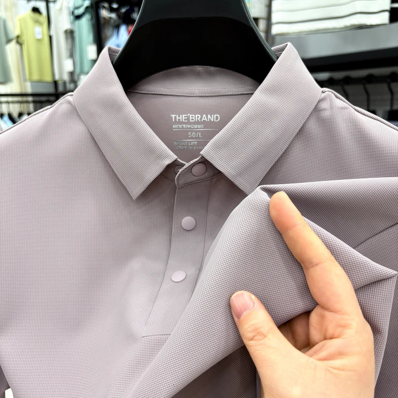 Mens Short Sleeve Polo Shirts - 12 Colors Stretch Seamless 4 Buttons - High Quality Classic and Trendy 260304