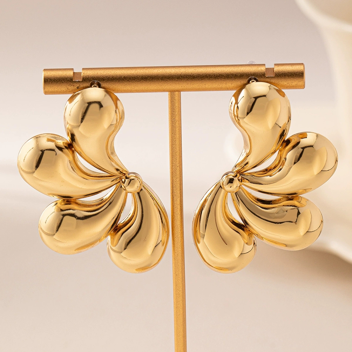 Chic Pearl-Inspired Dangle Earrings with Sparkle Finish - Suitable for Professional Outfits