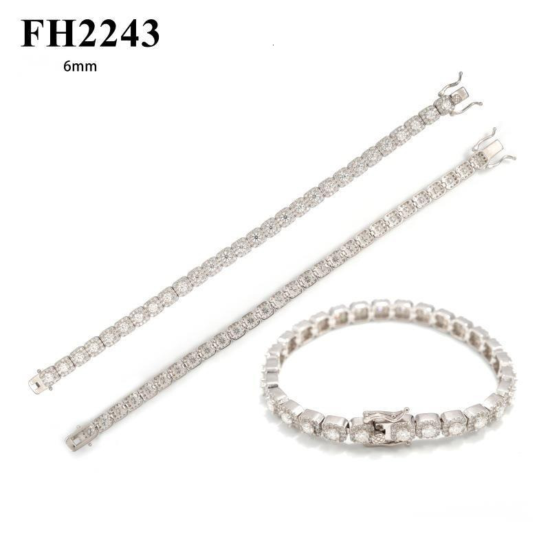 Best-selling 6mm high-end luxury tennis bracelet 925 silver inlaid with VVS moissanite unisex jewelry