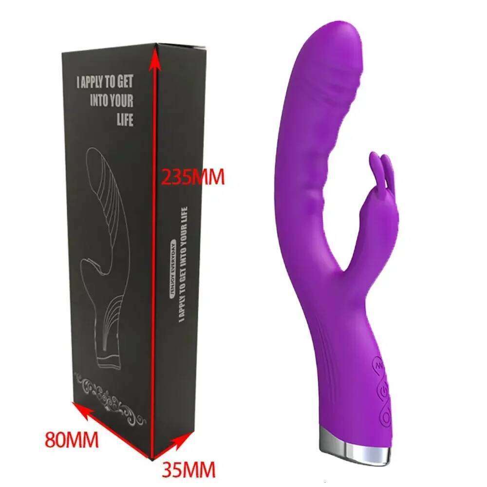 10 Speed G Spot USB Rechargeable Powerful Dildo Rabbit Vibrator for Women Clitoris Stimulation Massage Adult Sex Toys W260305