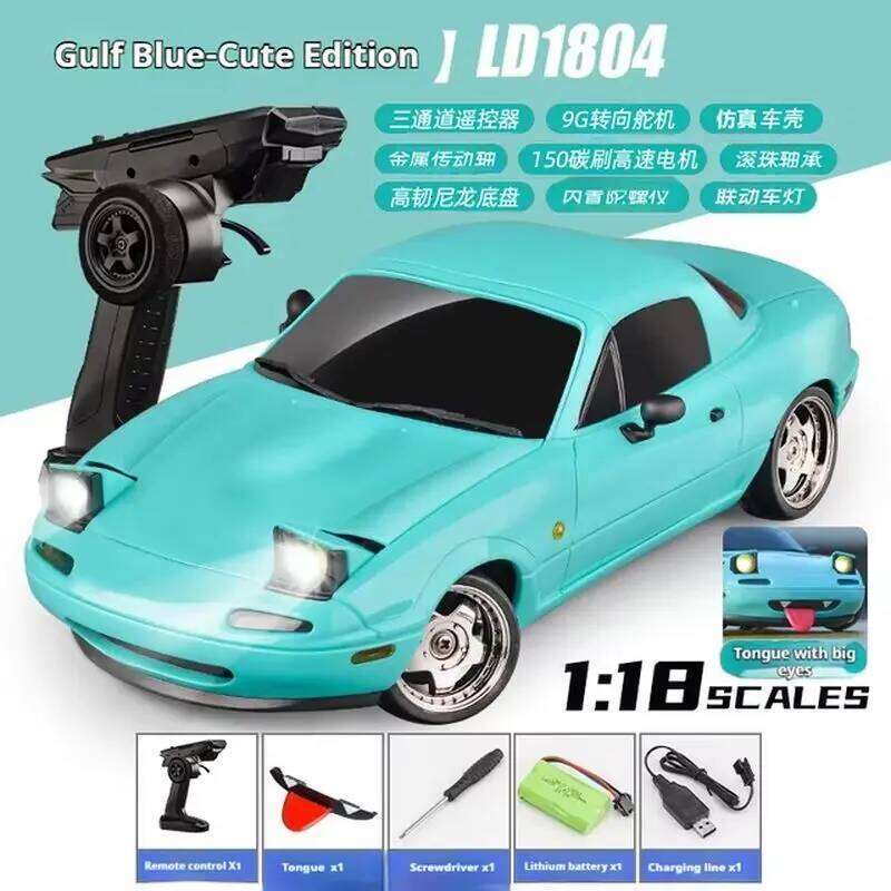 New 1:18 Adorable Mx-5 Miata Rx7 Rc Drift 2.4g Esp Gyro Flip-Up Light Full Scale Remote Control Toy Car Kid Adult Xmas Gift C260305