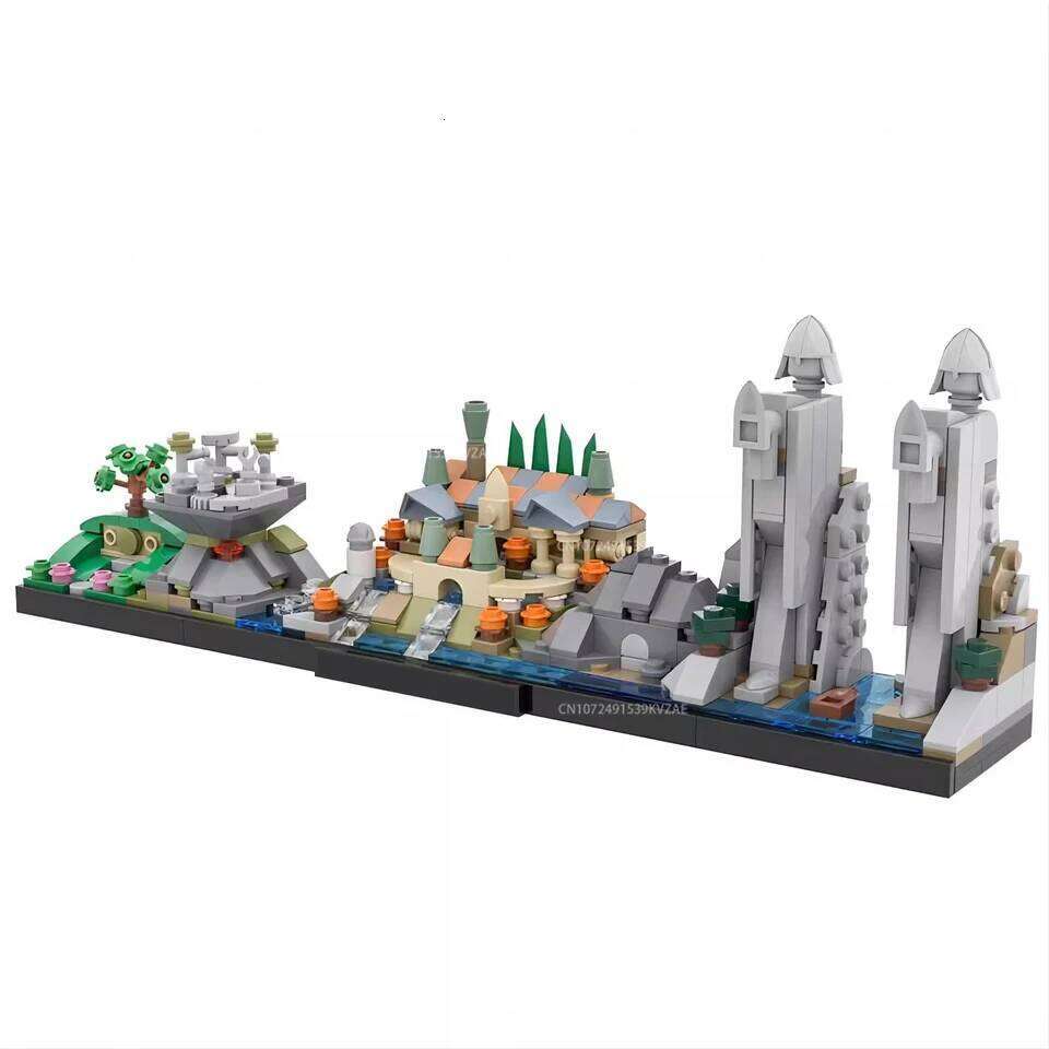 MOC Classic Movie The Fellowship Skyline Blocks Micro Minas Tirith City Architecture Model Adult Building Toy Xmas Gift Z260306