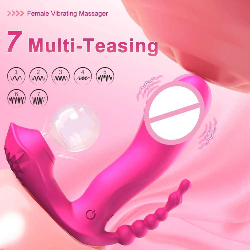 Powerful Sucking Vibrator Female Anal Bead Wireless Remote Control Clitoris Stimulator Vagina Massager Adult Sex Toys for Women W260305
