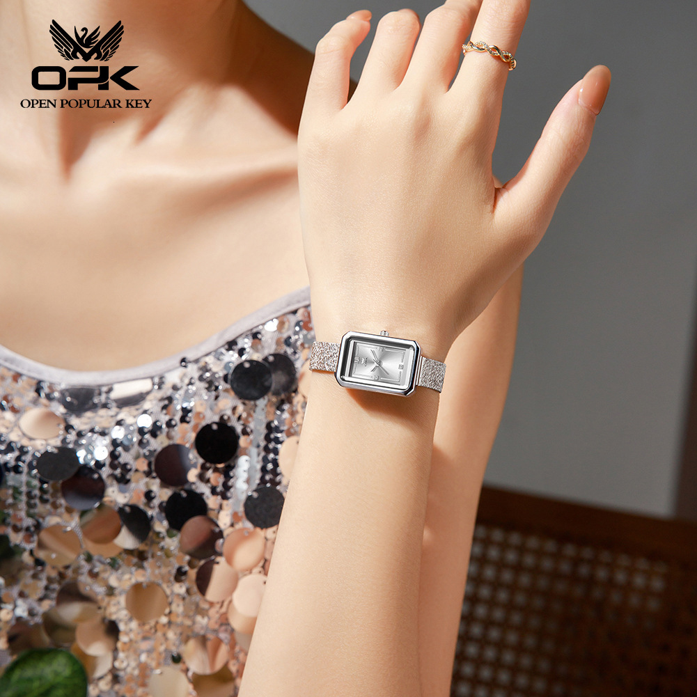 New OPK brand watch, fashionable small square, small and exquisite, high-end feel, women's waterproof quartz luxury watch