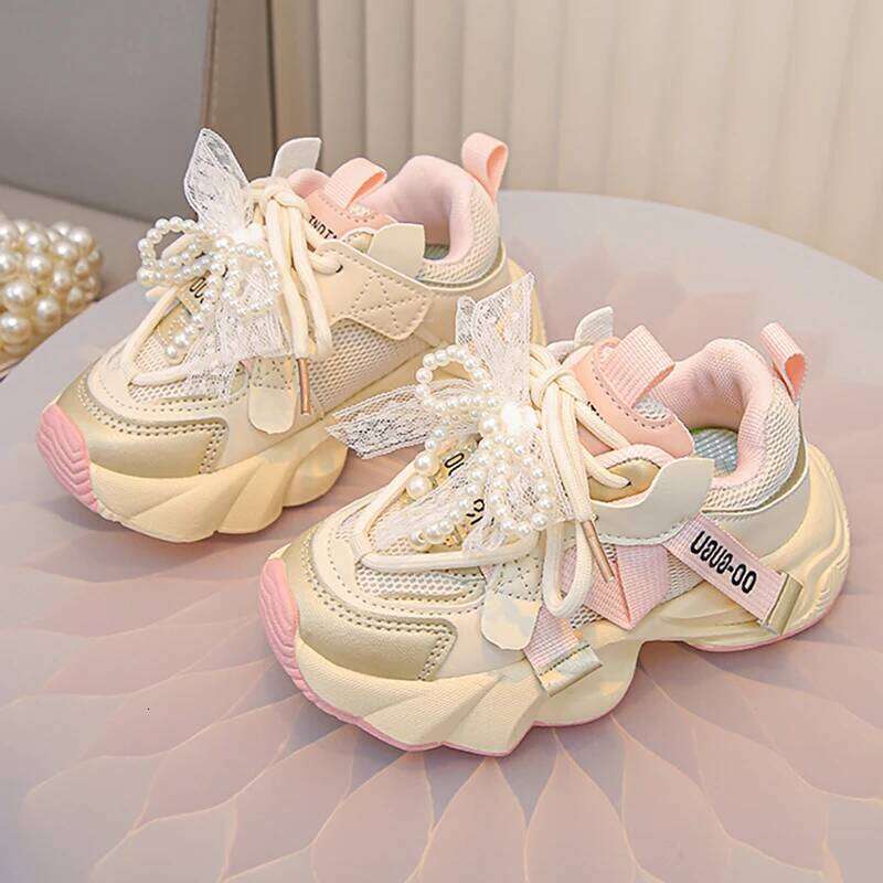 Autumn For Kids Korean Style Trend Fashion Girl's Sneakers Soft-soled Breathable Teenager Children Sport Shoes 26Y0304