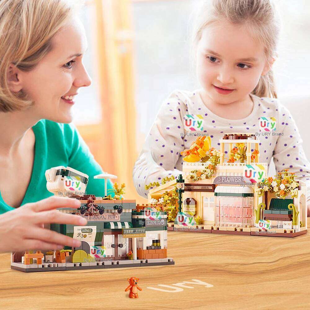 Friends House Street Diamond Bricks Girls Flower Store Coffee Shop View Designer DIY Building Block Toys for Kids Christmas Gift Z260305