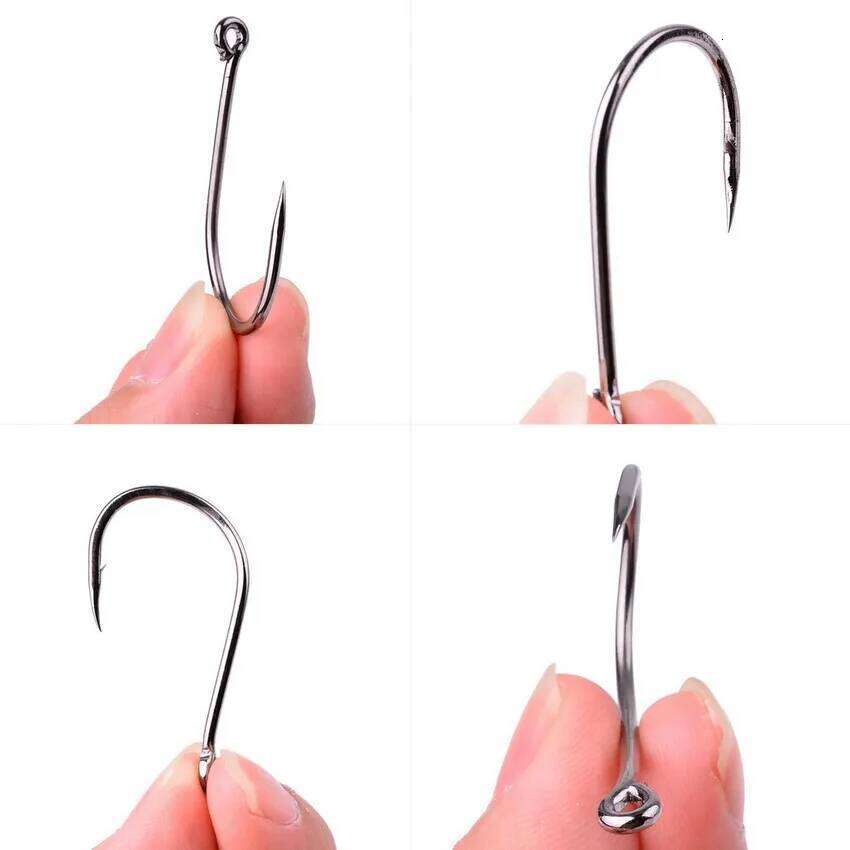 50pc / 20pc High Carbon Steel Hooks Set Barbed Single Circle Carp Hook Sea Fishinhook Fly Fishing Tackle Box Accessories S260305