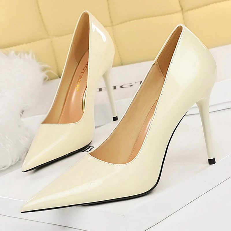 BIGTREE Shoes Pointed Toe Red Women Pumps Patent Leather High Heels Occupational OL Office Shoes Stiletto Female Heels Shoes 260306