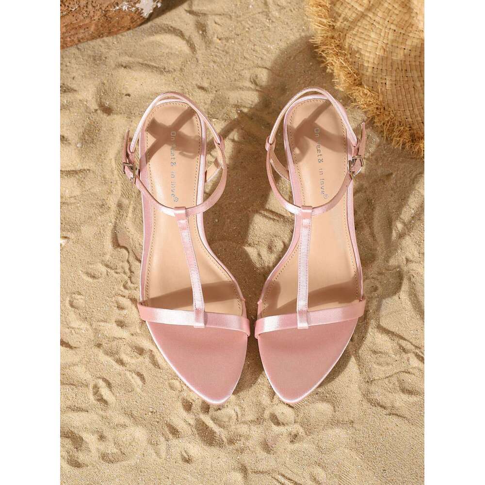 Fashionable Elegant Women's Satin Cross-Strap Stiletto Heels, Comfortable Simple and Versatile High Heels