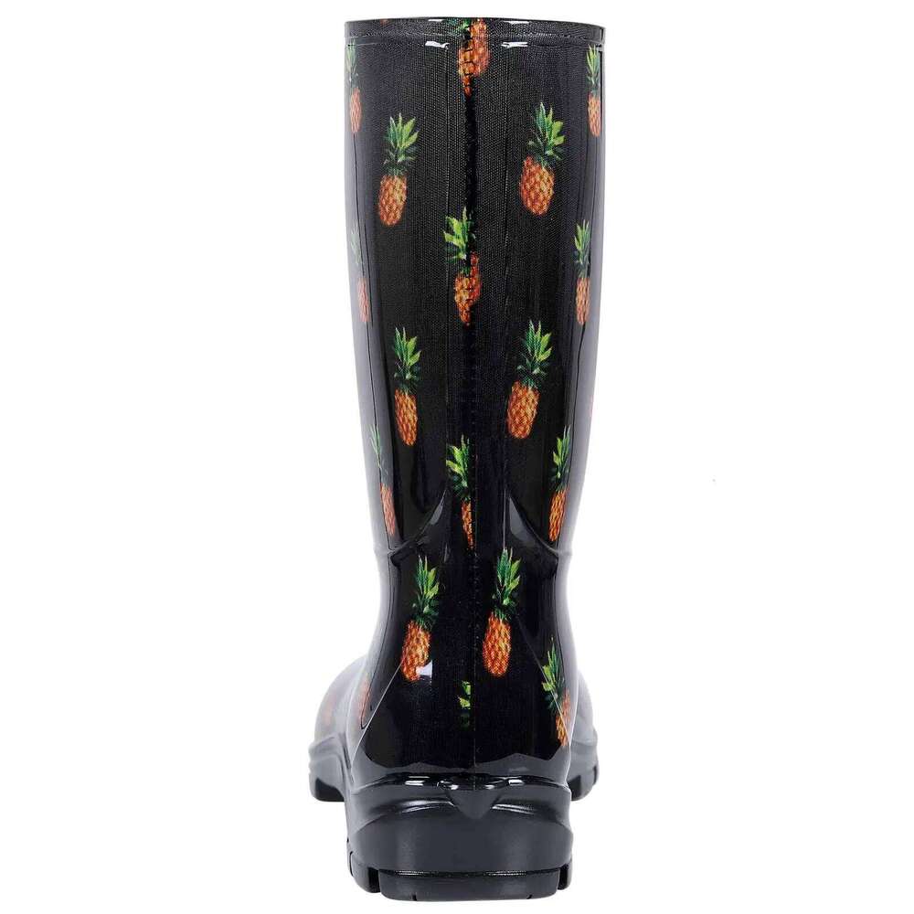 Litfun Summer For Women Fashion Printed Rain Outdoor Work Anti-Slip Waterproof Boots Comfortable Rubber Shoes