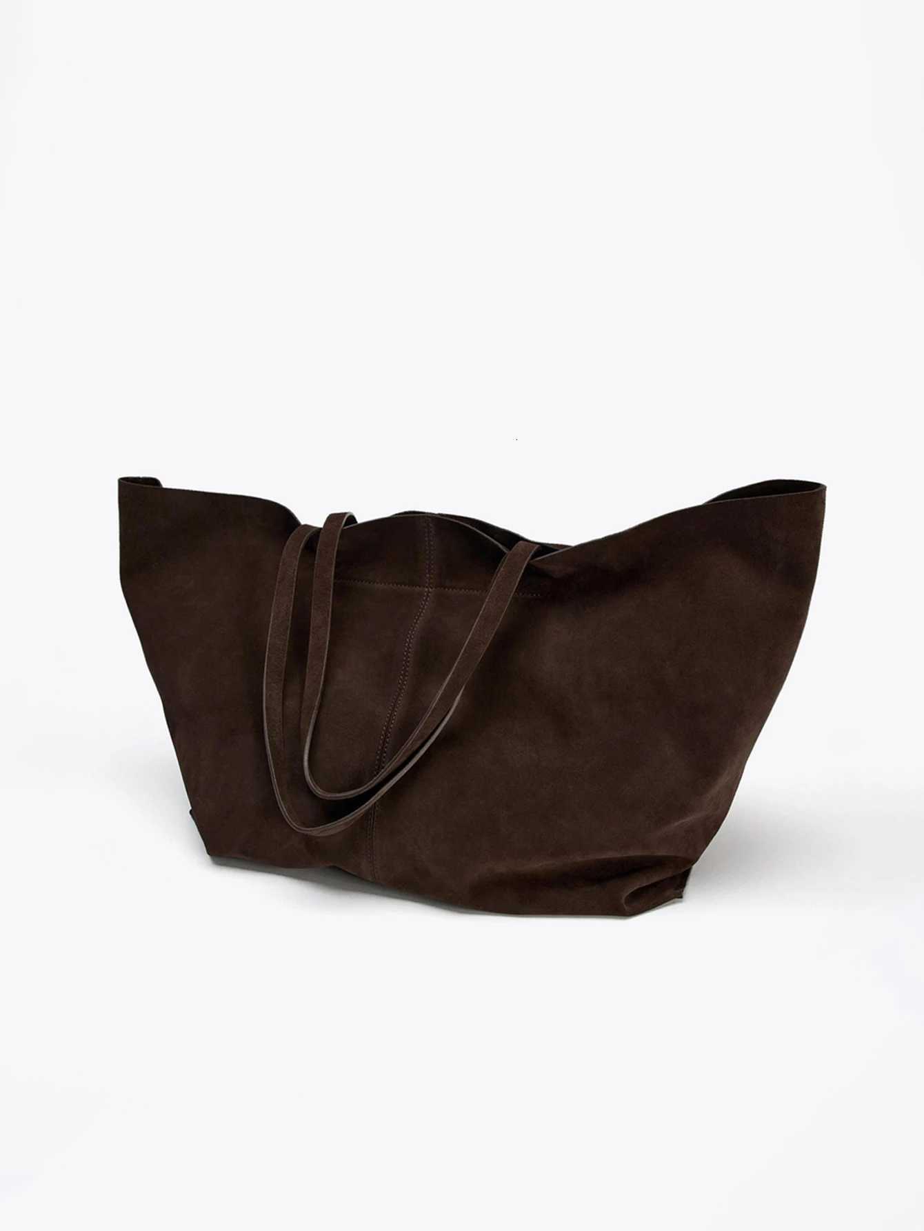 Ladies single-shoulder bag cowhide handbag super large capacity shopping bag solid-color single-shoulder tote bag a gift fo H260306