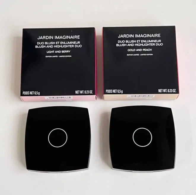 Brand Jardin Imaginaire Face Makeup Highlighter Blusher 6.5g Double Color Powder Palette Blush And Highlighter Duo Light And Berry Gold And Peach Beau