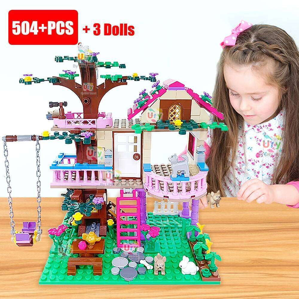 Friends City Tree House Summer Holiday Villa Castle Building Blocks Sets Figures Garden DIY Toys for Kids Girl Birthday Gift Z260305