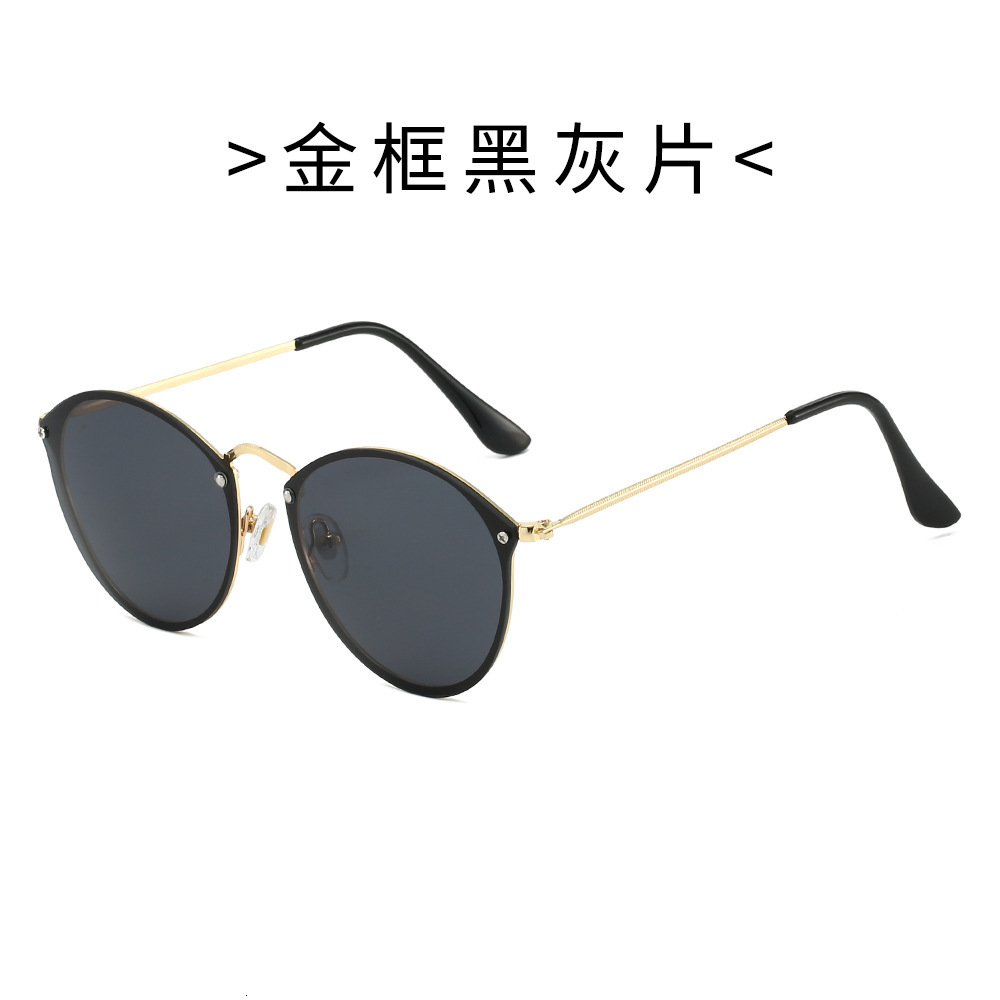New personalized retro round-frame sunglasses, trendy fashion metal sunglasses for men women, sun and UV protection
