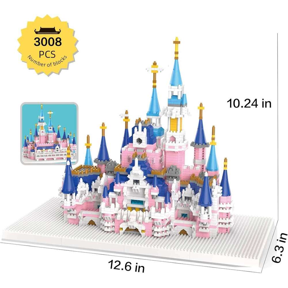 "Fantasy Castle Micro Building Blocks - 3008+PCS Mini Bricks with 5 Towers | Detailed Architecture Model Kit" Z260305