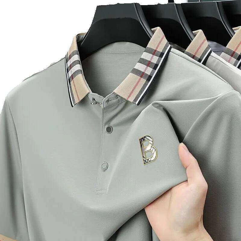 Men's Polos Men's Tees Polos Design Clothing Summer New High-end T-shirt Dad's Style Round Collar Polo Shirt Home Casual Men's Clo
