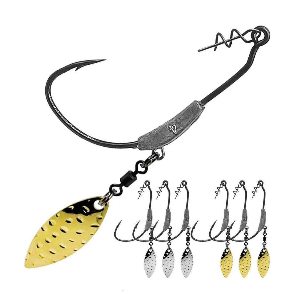 Weighted Twist Lock Spin Superline Spring Swim Bait Fishing Hook with Twistlock Pin S260305