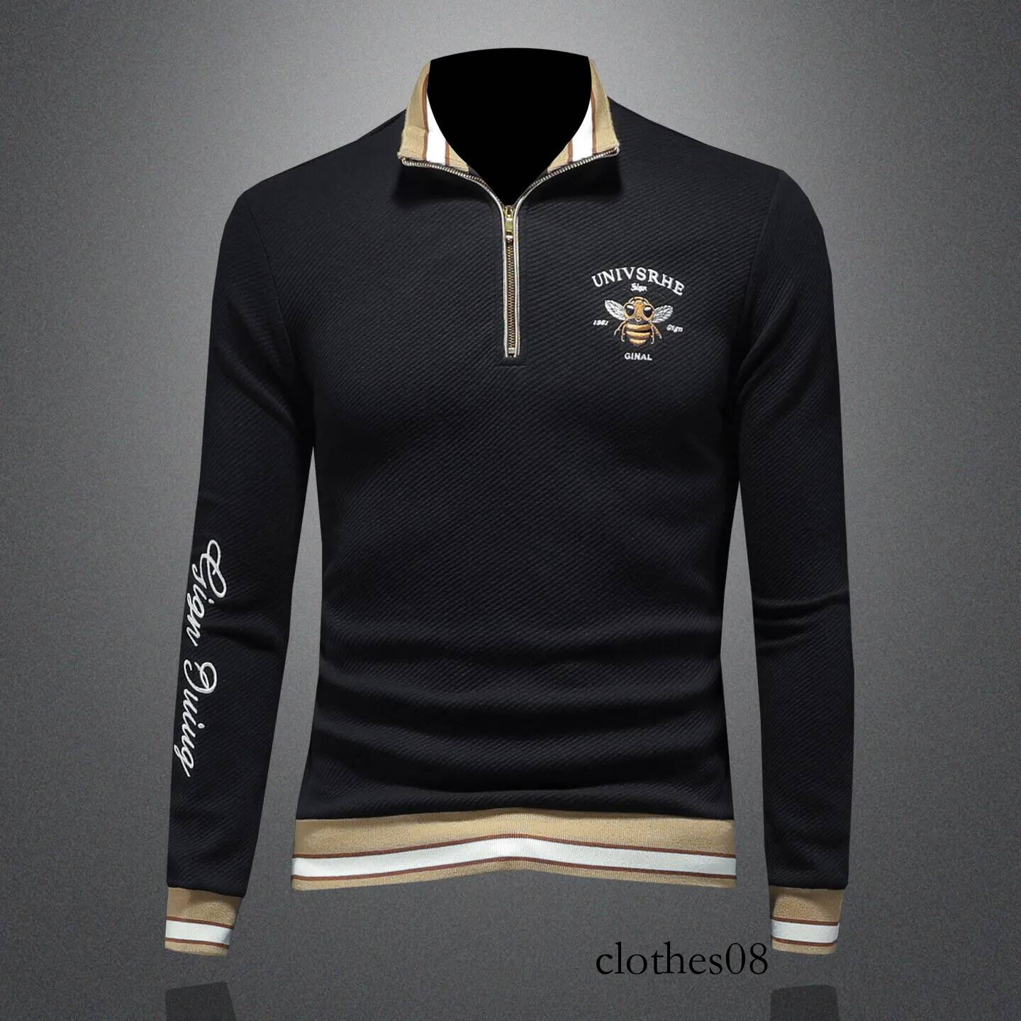 Men's Zipper Hoodie Long Sve Embroidered Sweatirt Casual Base irt Spring Autumn Trendy Brand Comfortable Cotton Fabric