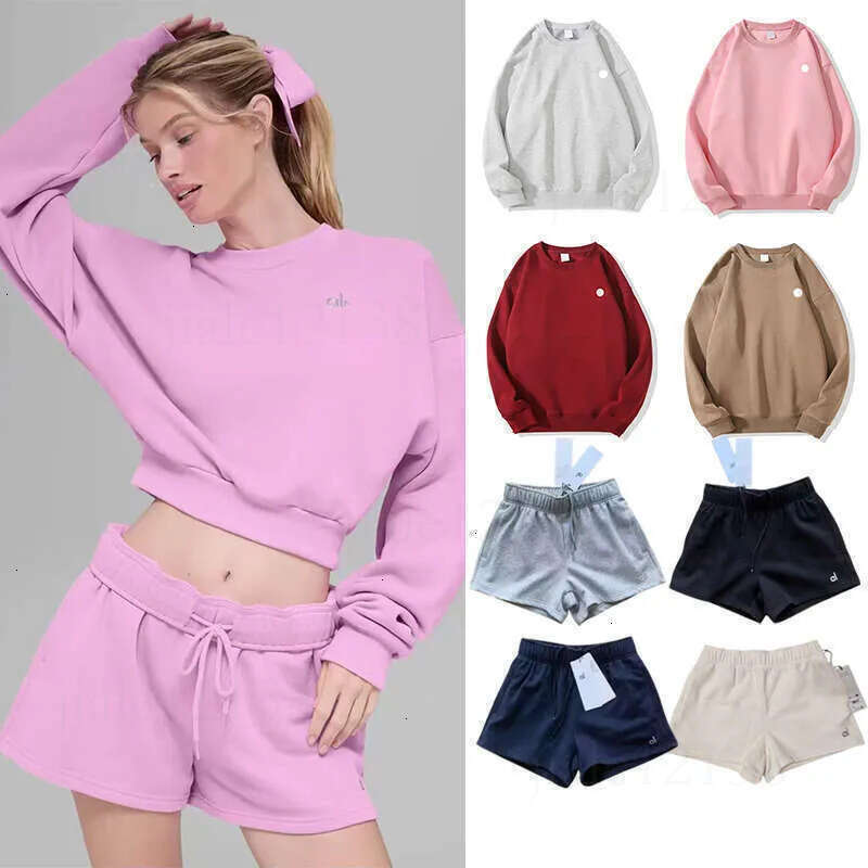26 Pro Wear Jogger Yoga Aloismness women clothes Gym Sweatshirt Pullover Jacket Fashion Designer 3D Silver Logo Aloismness women Sets Women Clothes Set Men Shorts