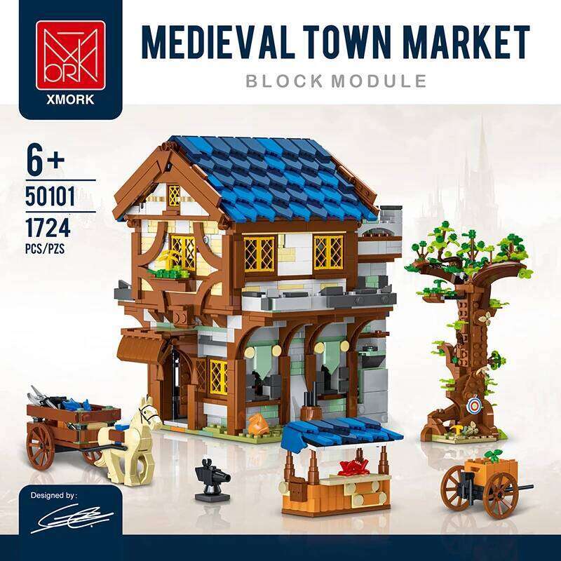 Medieval Town Architecture Series Building Blocks Model Street View Sets MOC Modular City House Bricks Toys Gifts for Childrens Z260306