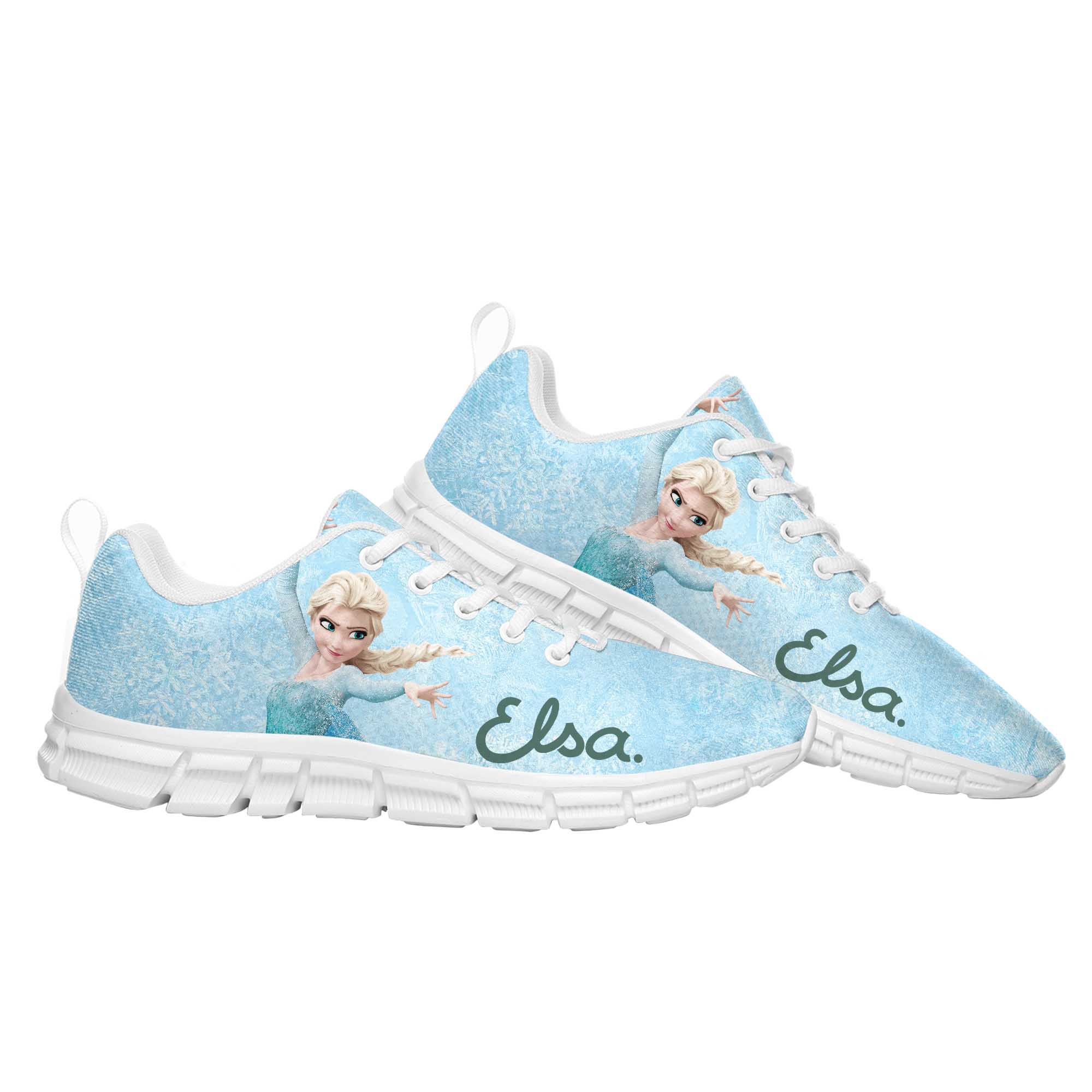 Elsa Anna Sports Shoes Man Woman Boys Girl Disney Cartoon Frozen Decorate Sneakers Design Your Photo Logo Text Walking Shoes Walking Shoes Custom Shoe