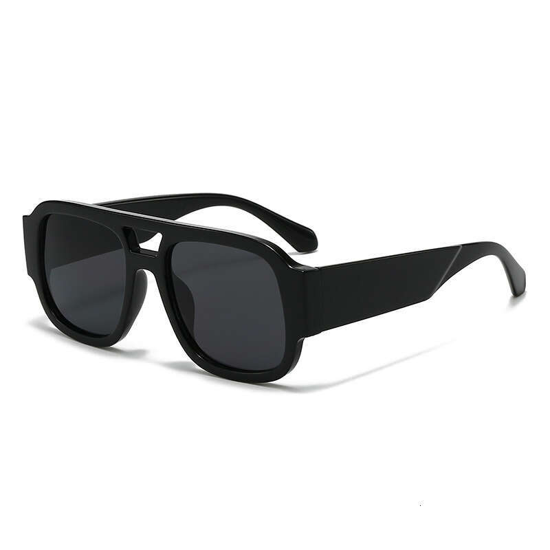 New Fashion Casual Double Bridge Sunglasses Unisex Outdoor Sports Sun Protection Personality European And American Style Liuyuemoshang