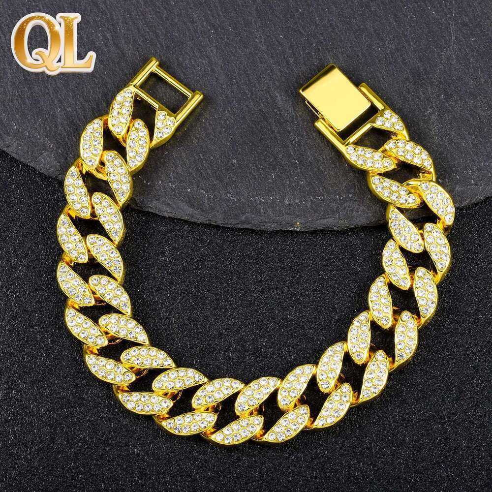 15MM High-Quality Cuban for Men Hip-Hop Full Diamond Cross-Border European and American Versatile Necklace Manufacturer Wholesale