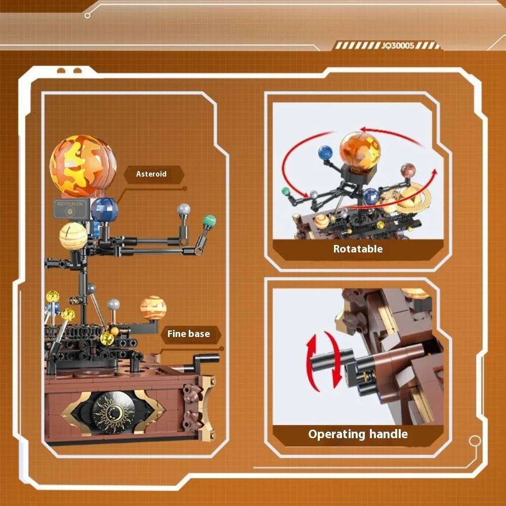 GSF MOC Space Solar system orbit planet Model small Building Block Aerospace Ornament Brick Toy For Children Desk Decor. Z260306