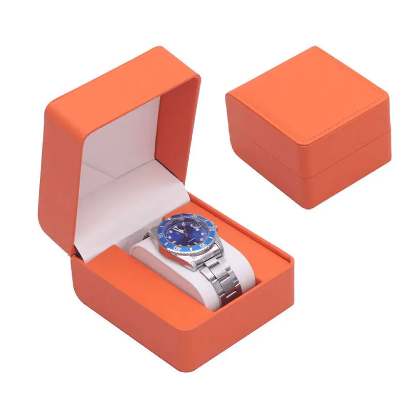 Single Watch Gift Box with Pillow PU Leather Wristwatch Display Case Organizer for Men Gift box 260304