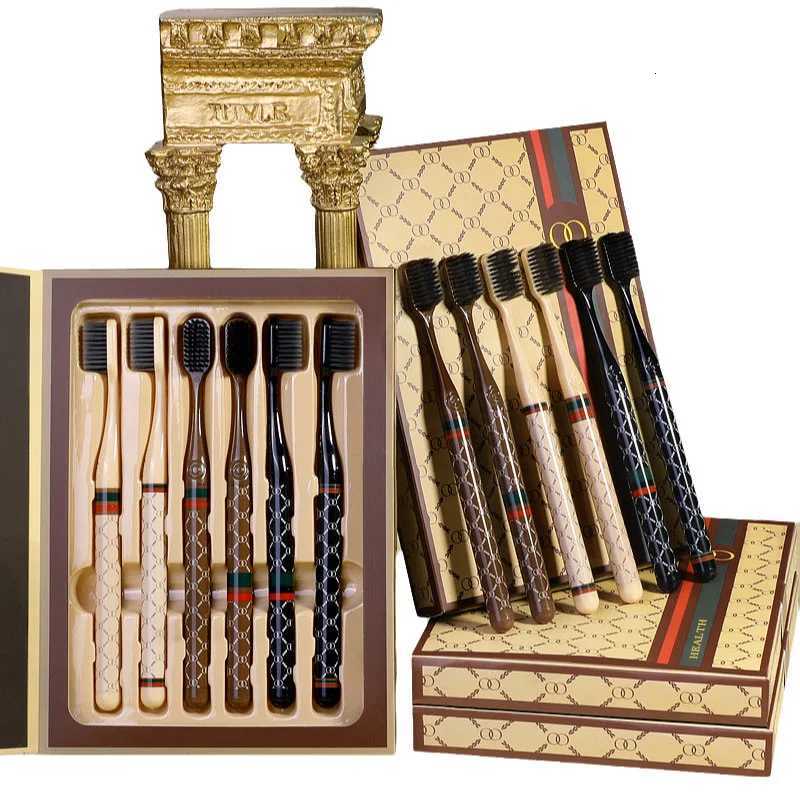 Premium 6-Piece Toothbrush Set | Soft Bristles for Deep Clean | Luxury Oral Care for Adult Daily UseT260306