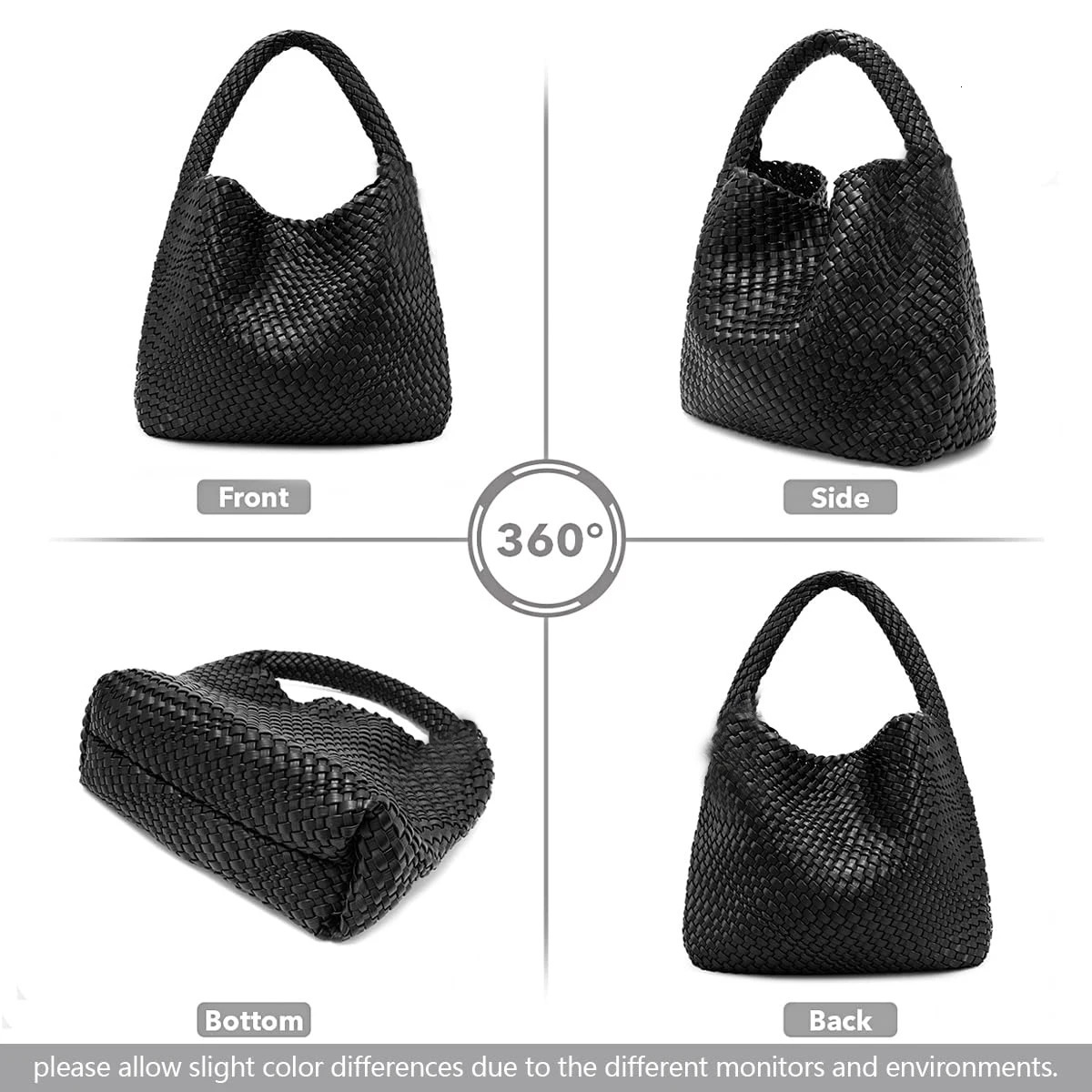 Woven Tote Bag for Women Large Woven Handbag Soft Leather Shoulder Bag Work Shopper Summer Beach Travel Tote Bag with Purse 260303