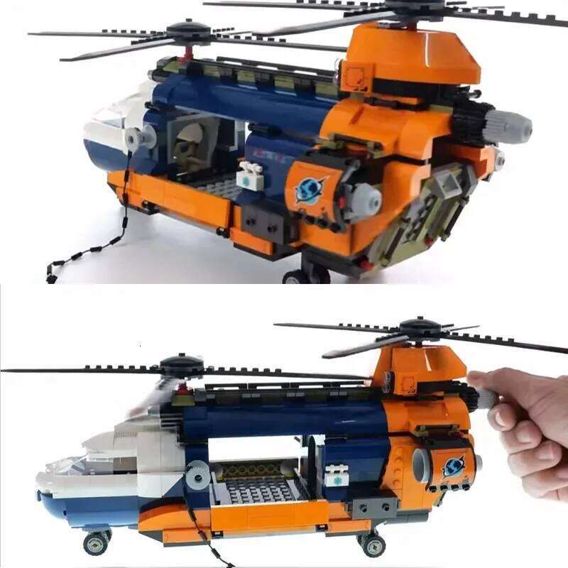 City Series Explorer Base Helicopter Creative Building Blocks Jungle Exploration Forest Adventure Kids Toys Gift Z260306