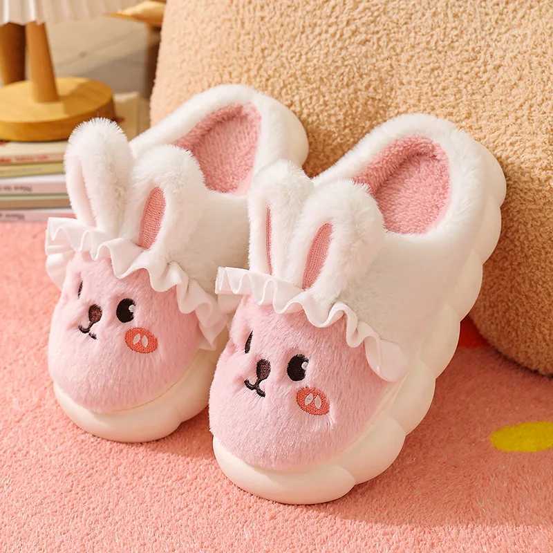 2025 Kids Baby Girl Winter Slippers Cute Bunny Warm Slippers Non Slip House Shoes for Toddlers Indoor Outdoor S260305