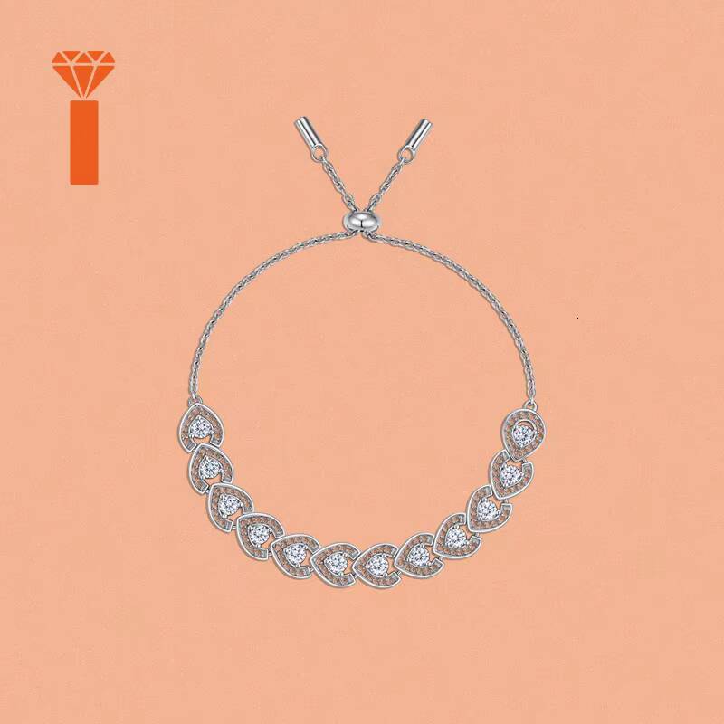 GRA-Certified S925 Silver Moissanite Bracelet Hot-Selling Full Sparkle Adjustable Fashion Jewelry Elegant Statement Bracelet