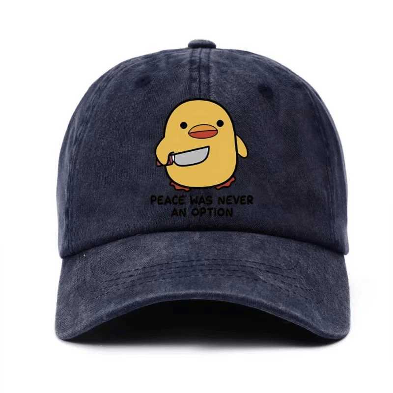 Yellow Duck Letter Printed Baseball Hat for Men and Women Adjustable for Travel Sunscreen LightweightBreathable Comfortable S260306