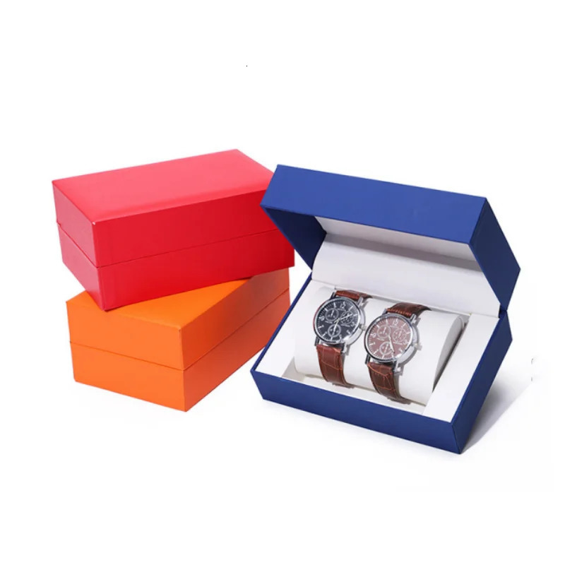 High End Couple Watch Holder Box Pu Wrist Watch Storage Case Gift Box Packaging Case Jewelry Organizer With Watch Pillow Gifts 260304