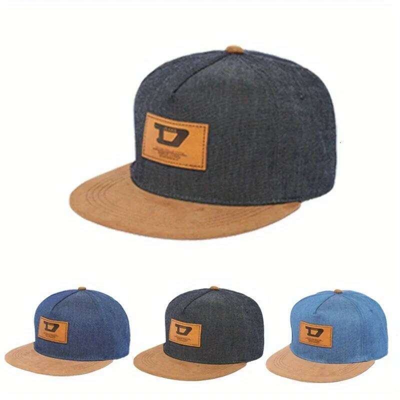 H Hip Hop Baseball Cap Flat Brim Men's and Women's Casual Street Dance Outdoor Couple Visor Hat Y260304