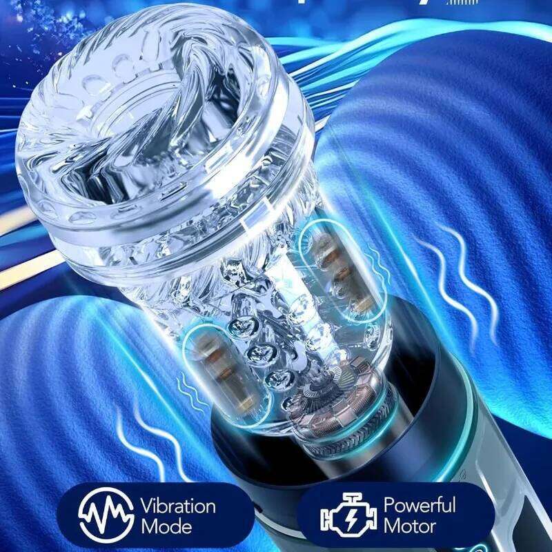 Automatic Male Masturbator Sex Toys for Men with 10 Frequency Squeezing Vibration Thrusting Rotating Hands Free Penis Pump W260305