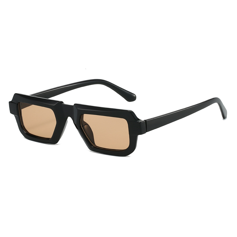 25 new vintage square-frame sunglasses, UV protection, high-end feel, European and American style, unisex sun glasses with a futuristic look