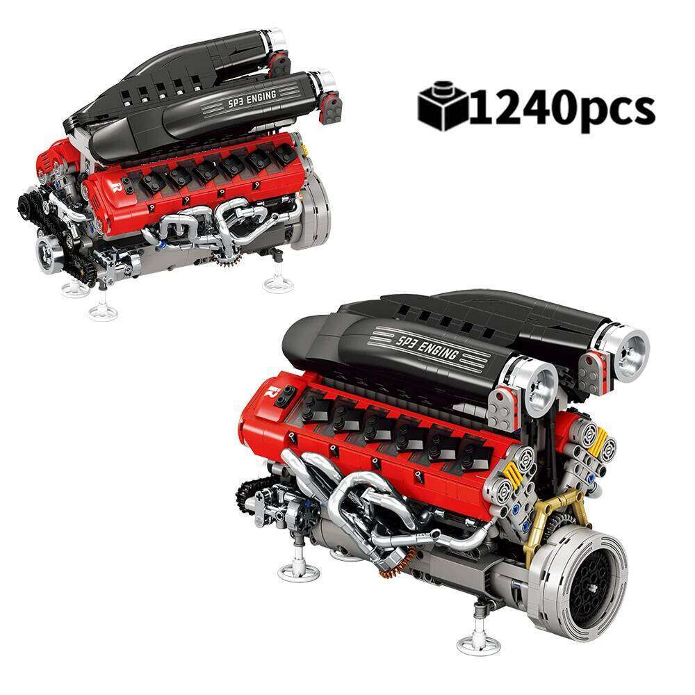 SP3 Mechanical Engine Power Motor Building Blocks Model Technical DIY Toy Desktop 3D Set MOC Assembly Bricks Festival Gift Z260305