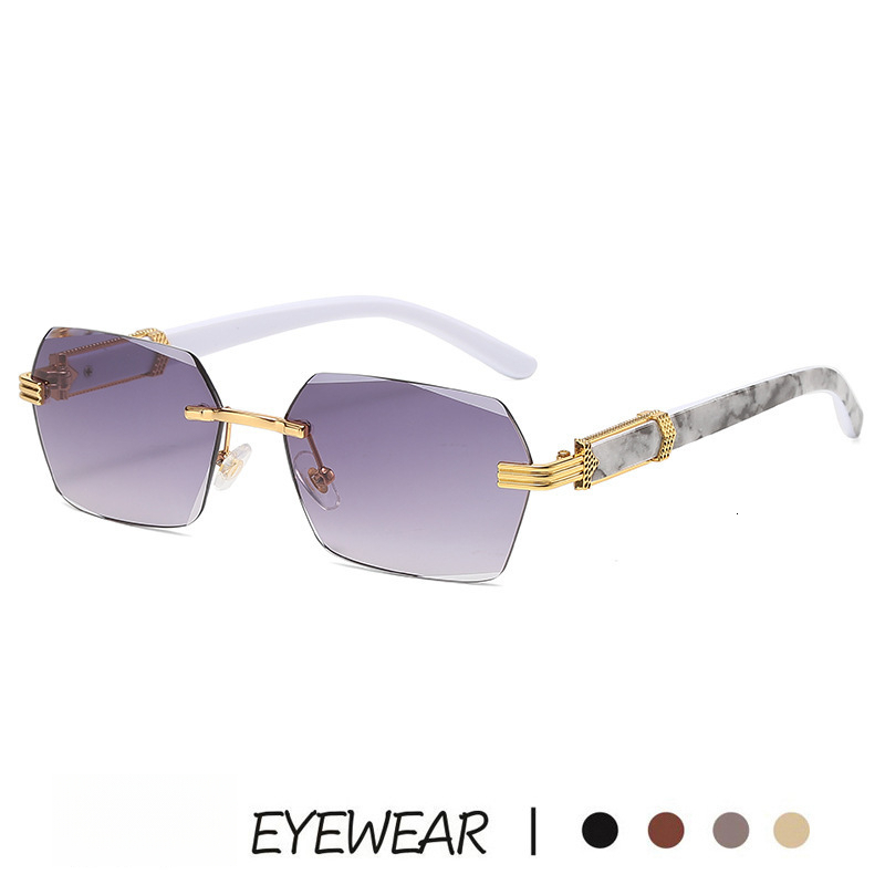 Luxury Fashion Outdoor Bicycle Sunglasses Designer Sunglasses New Cross Border Frameless Cutting Edge Sunglasses Gradient Ocean Lens Sunglasses With B