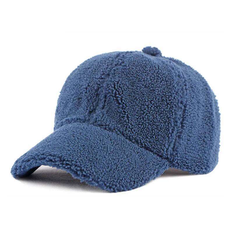 Autumn Winter Women Artificial Lamb Wool Hats Keep Warm Plush Caps Spring Baseball Cap Solid Sunshade Y260304