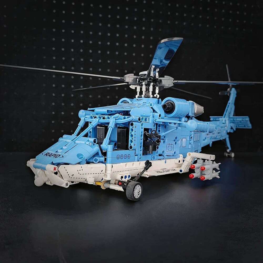Technology Armed Helicopter Building Air Forces Model Airplane Blocks Set Educational Toys For Boys Gifts Z260306
