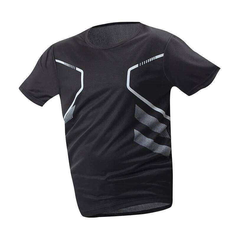 1/3 Piece Men's Four Season Printed Short Sleeved Sports Fitness Quick Drying Comfortable Plus Size Youth Casual Basic Top 26H0306