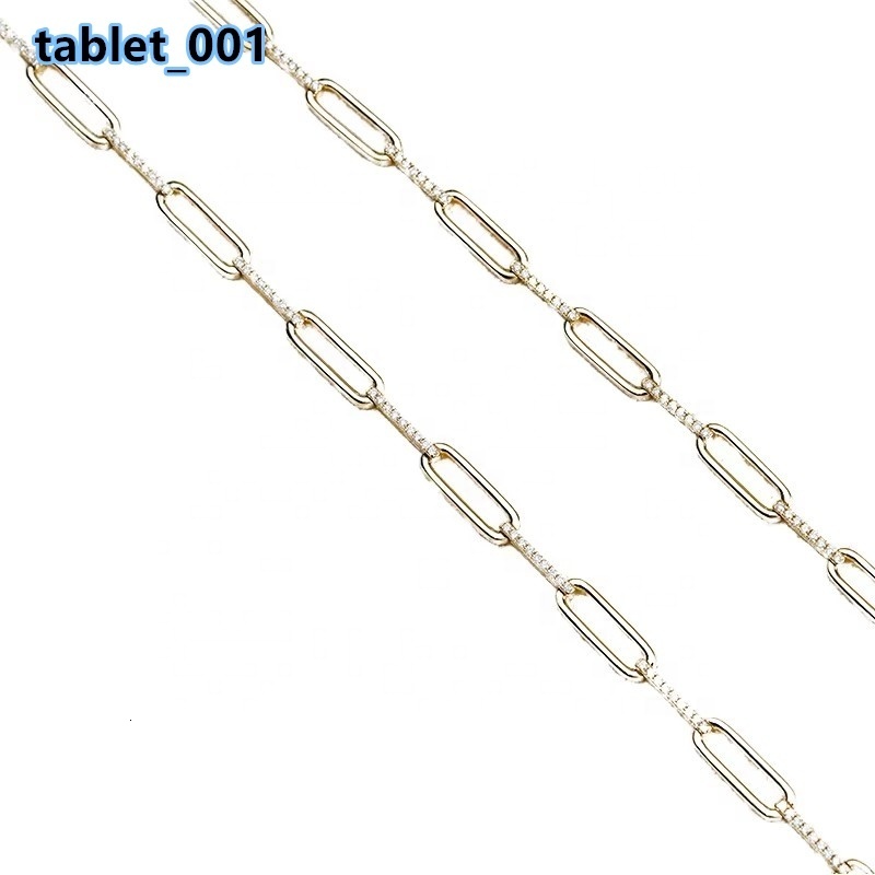 VOAINO Custom Jewelry Pave Paperclip Bracelet 65inch 14k 1ct DEF VVS Lab Diamond Bracelets Bangles