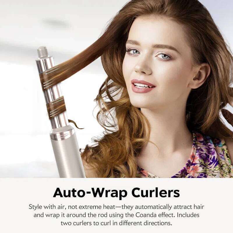 TINSOL 8-in-1 Negative Ion Hair Dryer Iron Set Air Curling Brush & Multi-Function Styling Tool 26Y0306