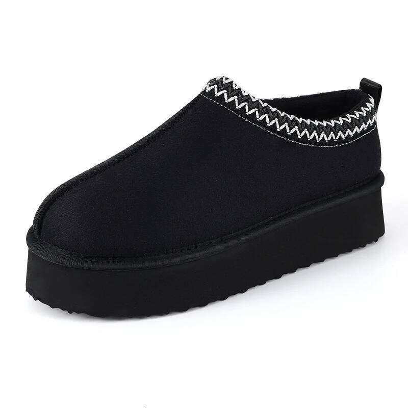 Litfun Platform Warm Comfort Fluffy House Shoes Winter Snow Boots Women Thick Sole Plush Cotton Slippers